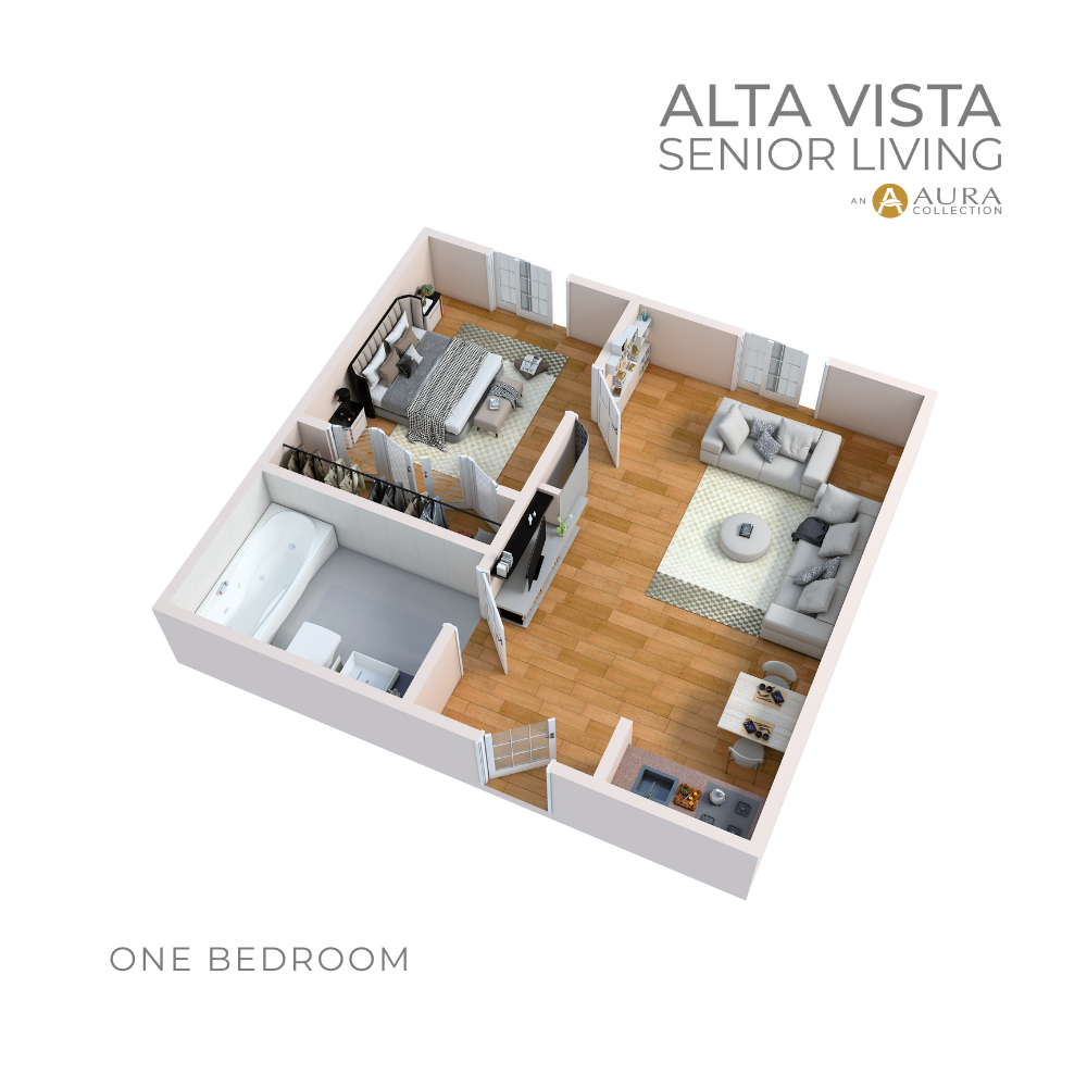 Alta Vista - One Bedroom - 3D Floor Plan Website