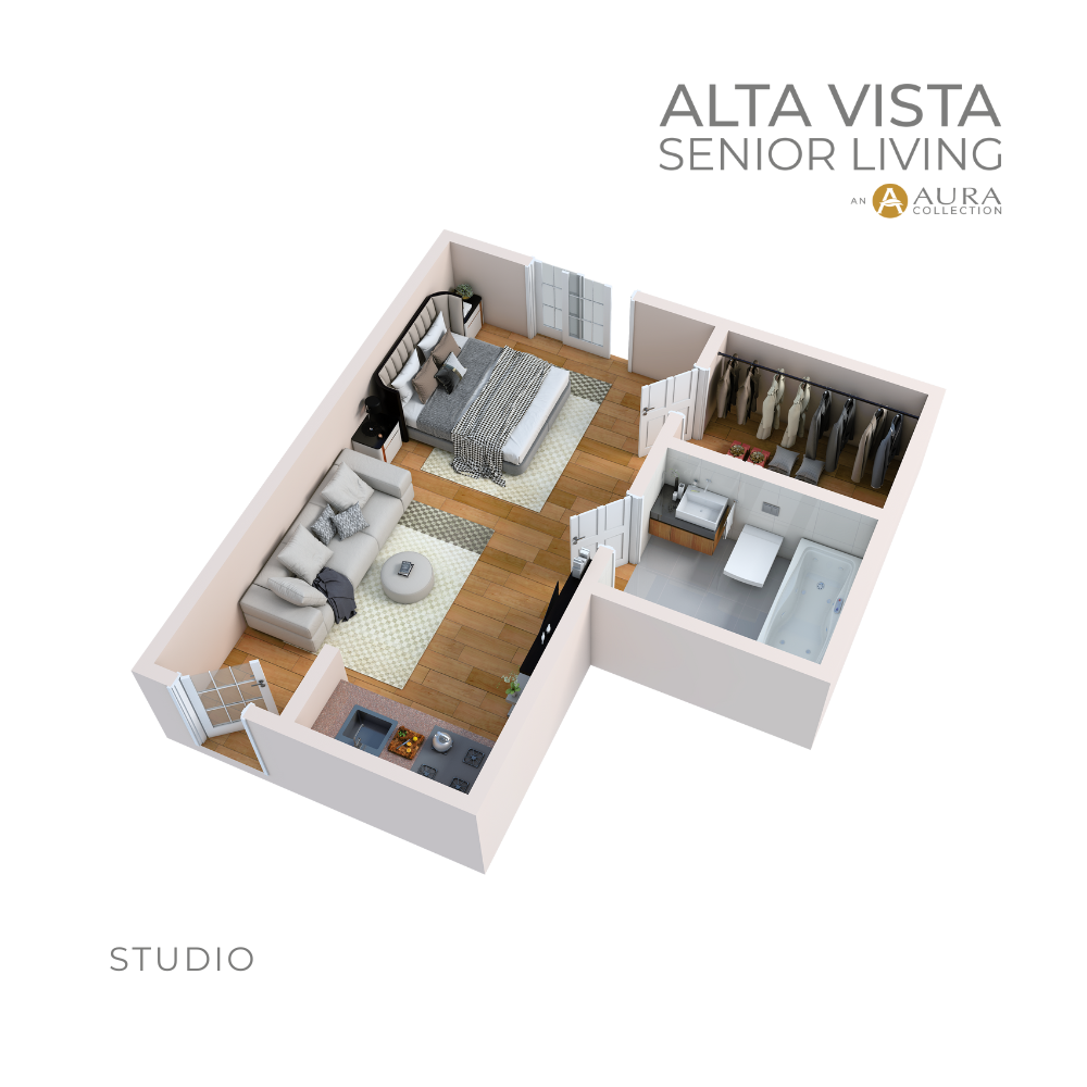 Alta Vista - Studio - 3D Floor Plan Website