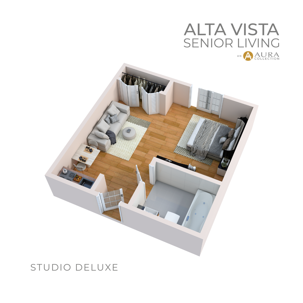 Alta Vista - Studio Deluxe - 3D Floor Plan Website